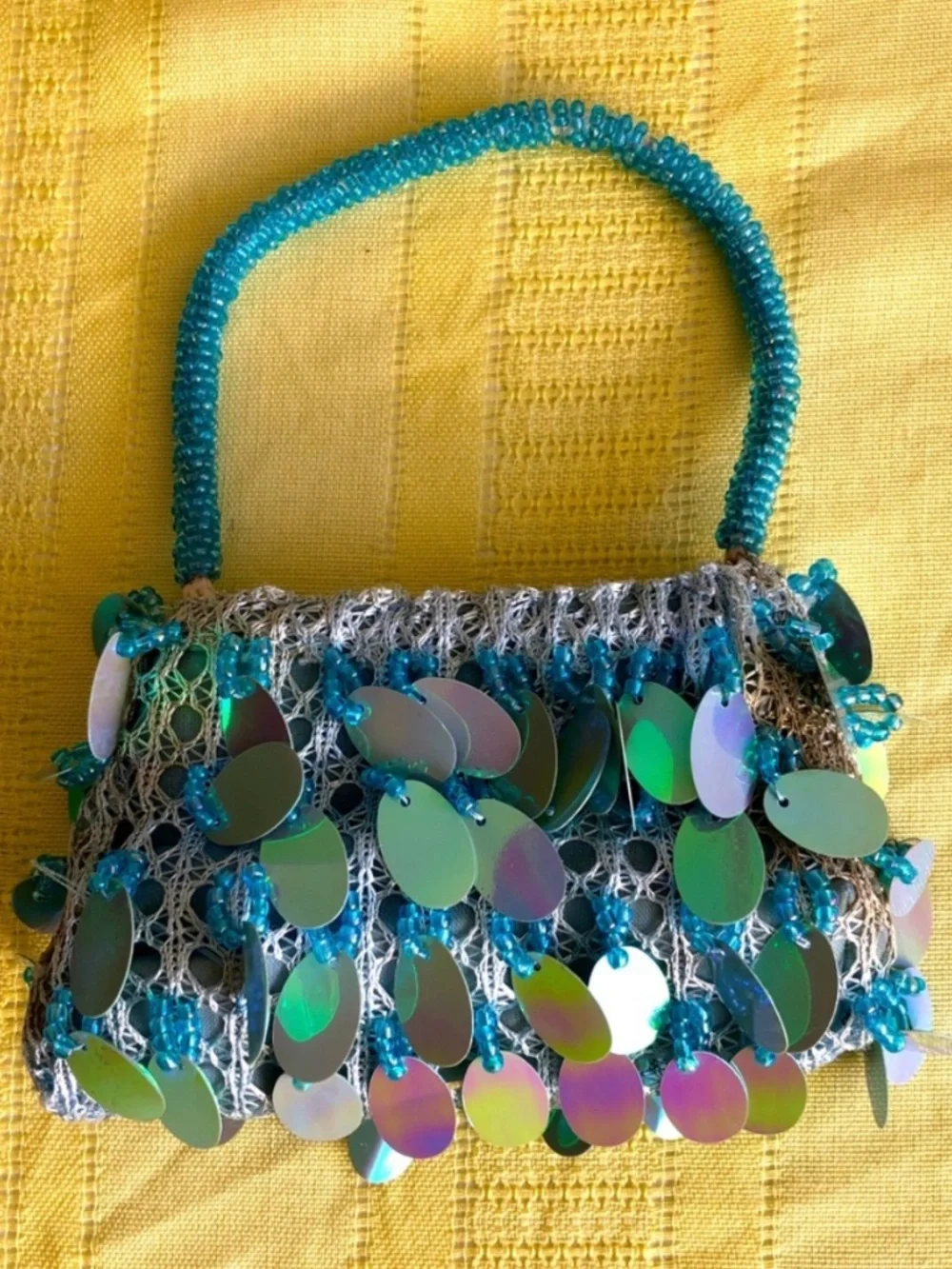 Blue Sequin Purse